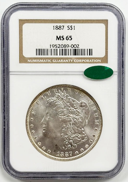 1887 S$1 NGC MS65 CAC