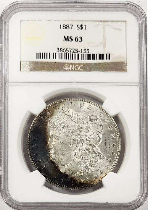 1887 $1 Morgan NGC MS63