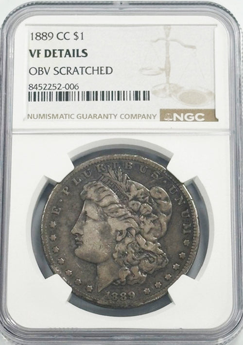 1889 CC $1 NGC VF Details OBV Scratched