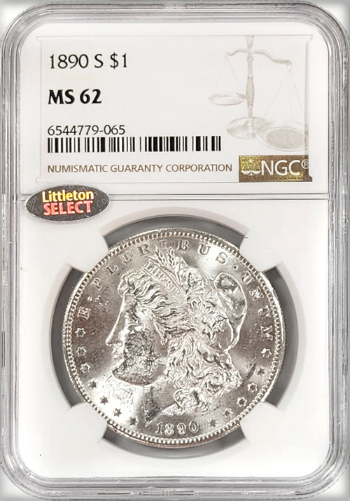 1890-S $1 Morgan NGC MS62