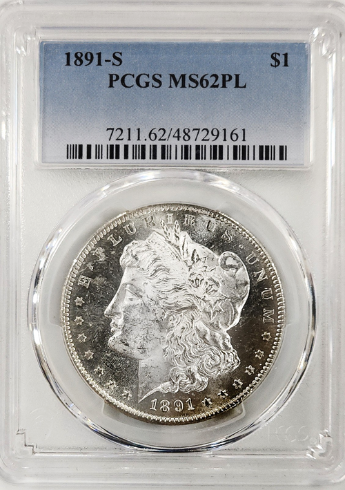 1891-S $1 Morgan PCGS MS62PL
