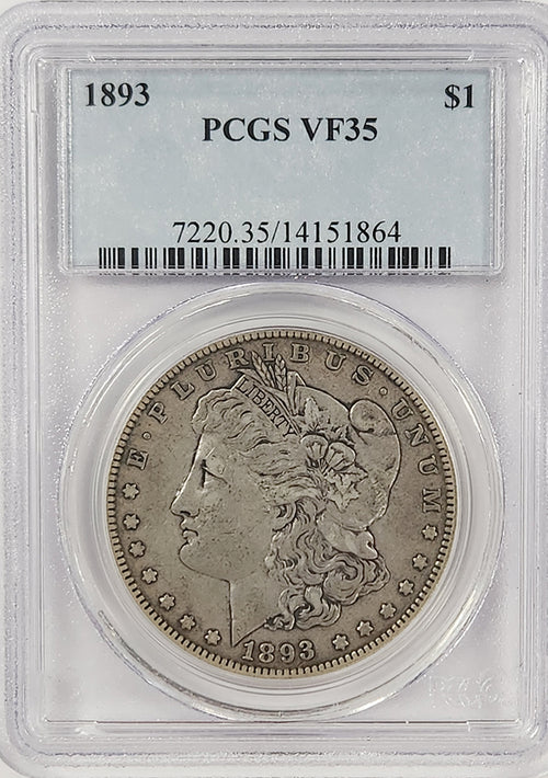 1893 $1 Morgan PCGS VF35