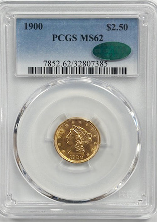 1900 $2.50 PCGS MS62 CAC