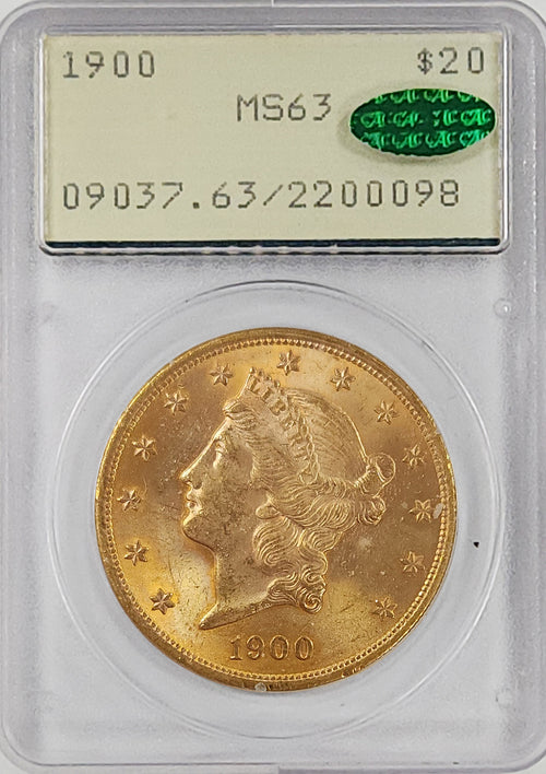1900 $20 Gold Liberty PCGS MS63 CAC