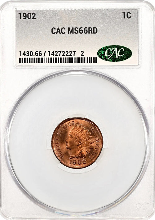 1902 1C Indian CAC MS66RD