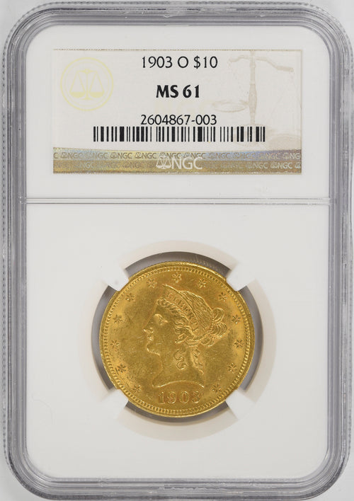 1903-O $10 Gold Liberty NGC MS61