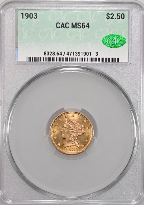 1903 $2.50 Gold Liberty CAC MS64