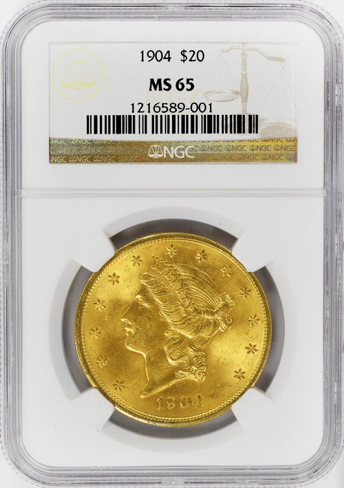 1904 $20 Gold Liberty NGC MS65