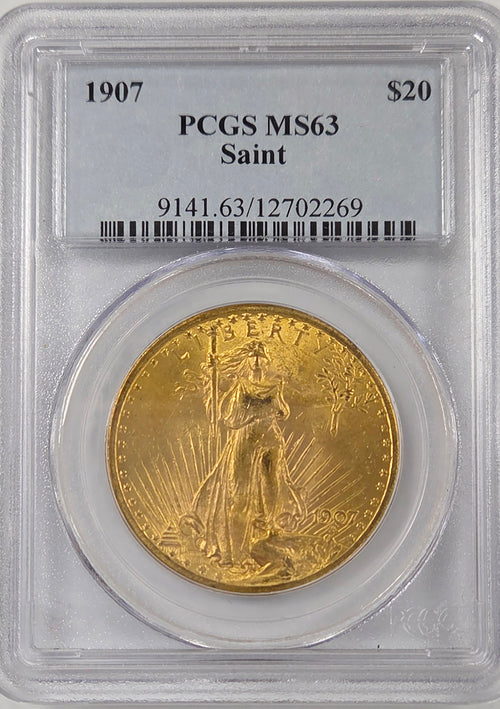 1907 $20 Gold St. Gaudens PCGS MS63