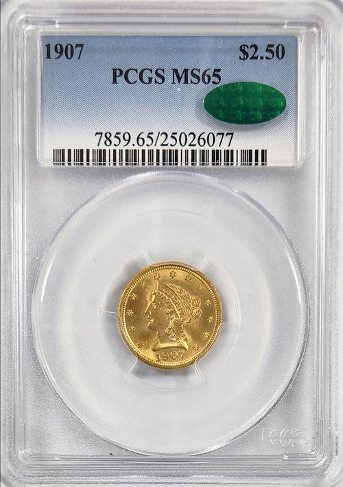 1907 $2.50 Gold Liberty PCGS MS65 CAC