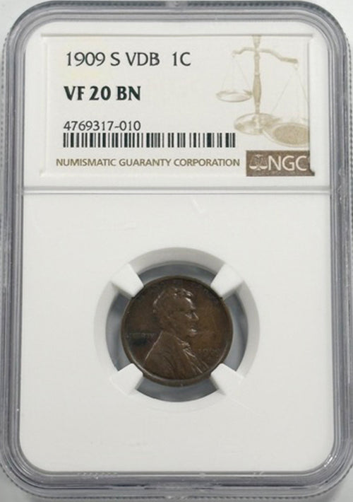 1909 S VBD 1C NGC VF20 BN