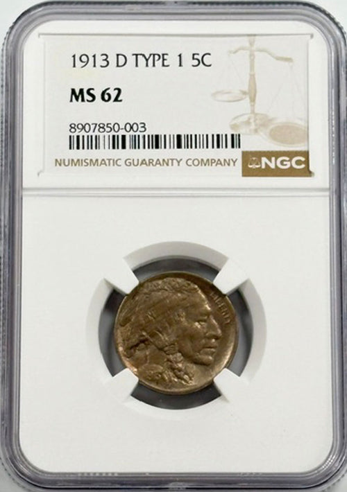 1913 D Type 1 5C NGC MS62