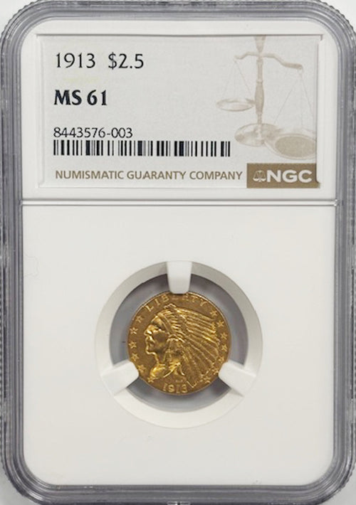 1913 $2.5 NGC MS61