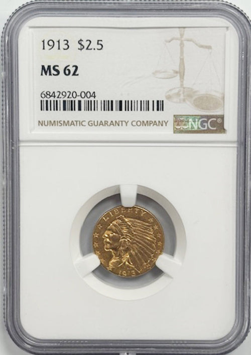 1913 $2.5 NGC MS62