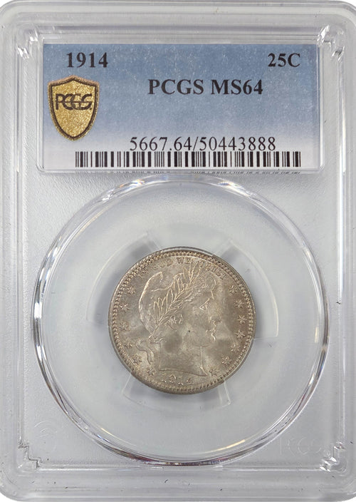 1914 25¢ Barber Quarter PCGS MS64
