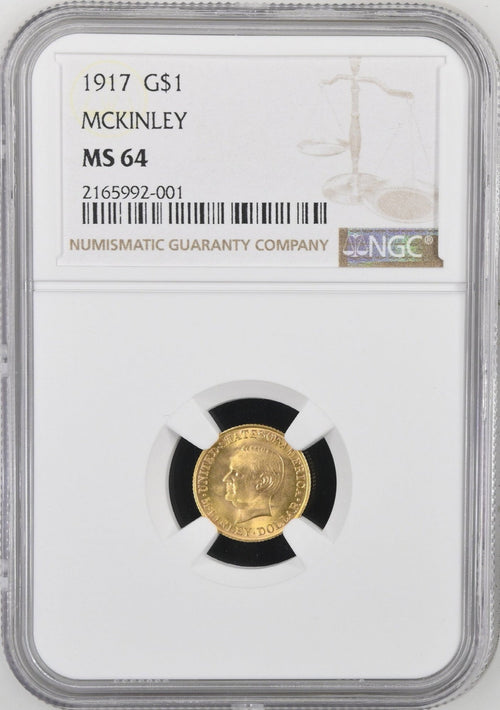 1917 $1 Gold Mckinley NGC MS64