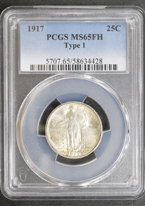 1917 25C Type 1 Standing Liberty PCGS MS65FH
