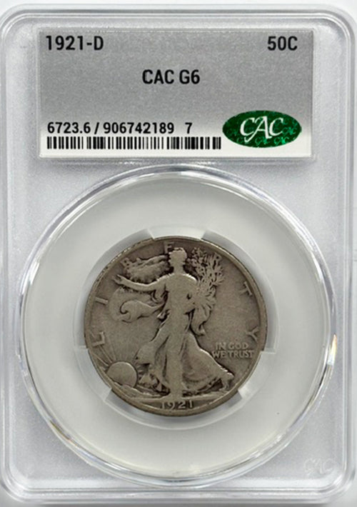 1921-D 50C CAC G6
