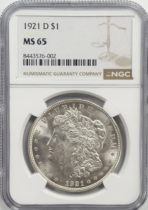1921 D $1 NGC MS65