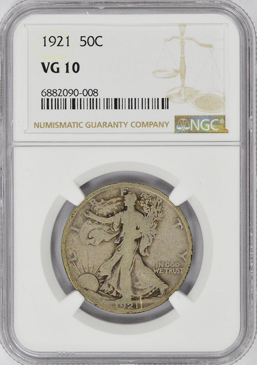 1921 50C Walking Liberty NGC VG10