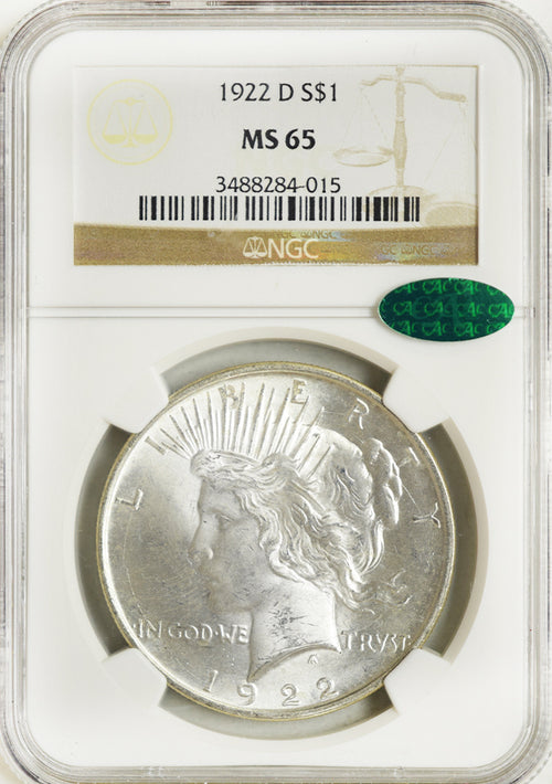 1922-D $1 Peace NGC MS65 CAC