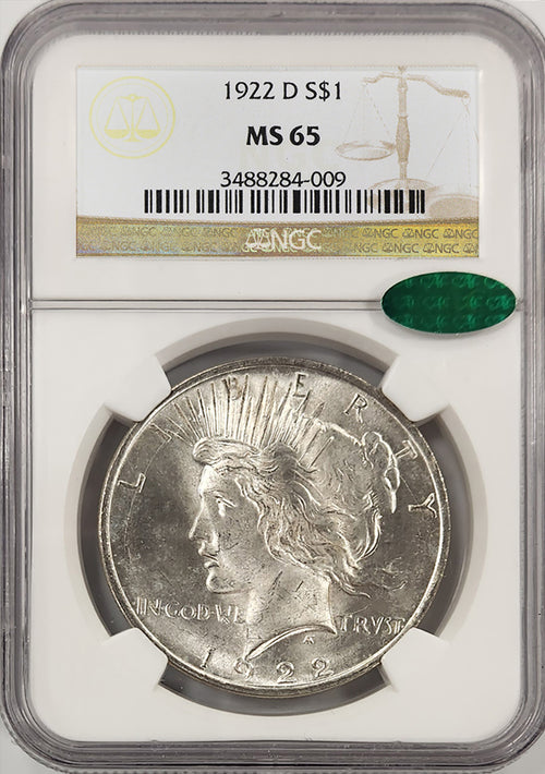 1922-D $1 Peace NGC MS65 CAC