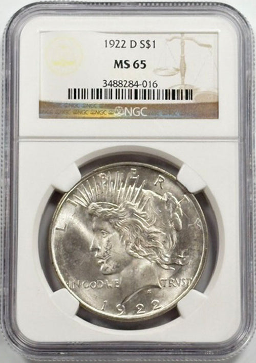 1922 D S$1 NGC MS65
