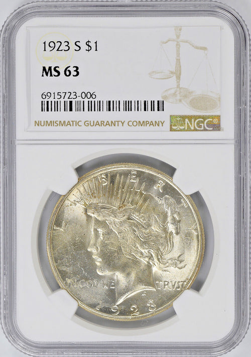 1923-S $1 Peace NGC MS63