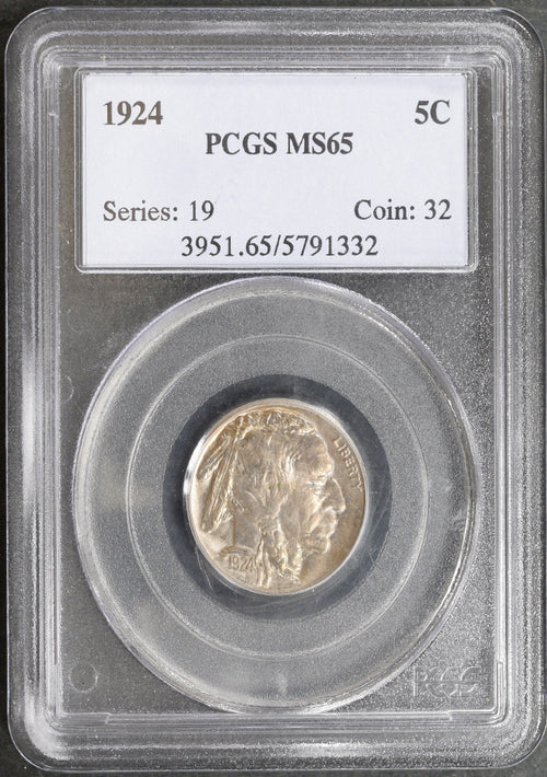 1924 5C Buffalo Nickel PCGS MS65