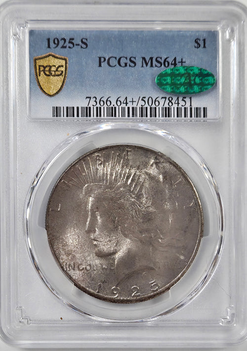 1925-S $1 Peace PCGS MS64+ CAC