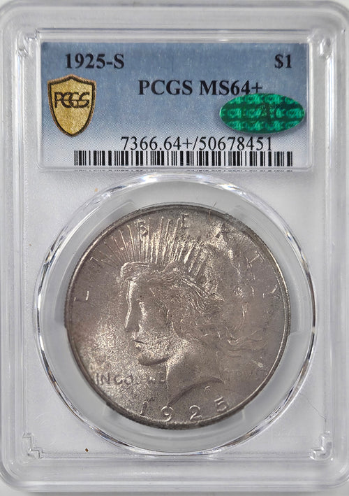 1925-S $1 Peace PCGS MS64+ CAC