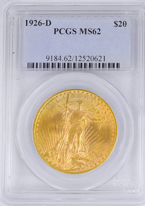 1926-D $20 St. Gaudens PCGS MS62