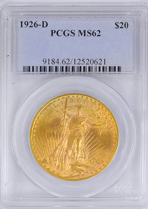 1926-D $20 Gold St. Gaudens PCGS MS62