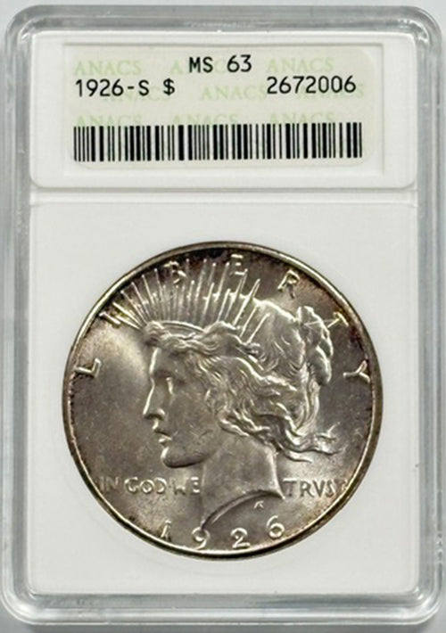 1926-S $1 ANACS MS63