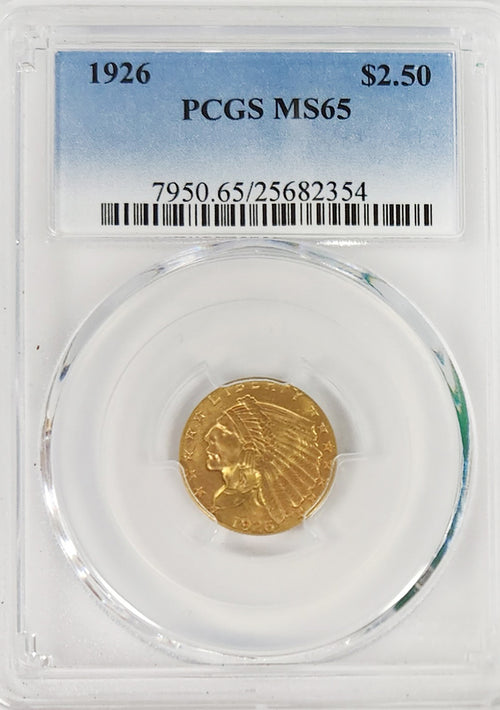 1926 $2.50 Gold Indian PCGS MS65