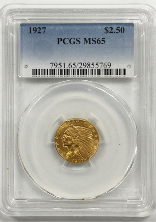 1927 $2.50 PCGS MS65