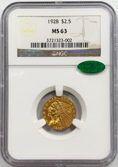 1928 $2.5 NGC MS63 CAC