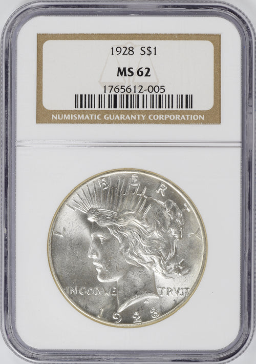 1928 $1 Peace NGC MS62