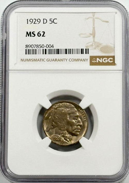 1929 D 5C NGC MS62