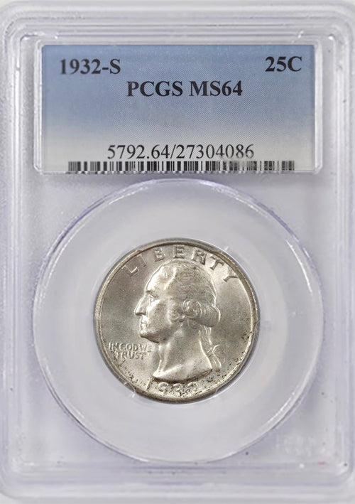 1932-S 25C Washington PCGS MS64