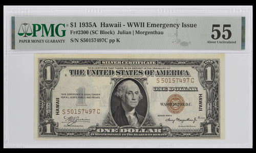 Series 1935A $1 Hawaii - WWII Emergency Issue Fr.2300 PMG 55 About Uncirculated
