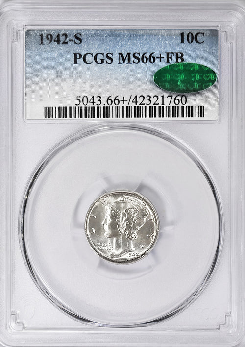1942-S 10C Mercury PCGS MS66+FB CAC