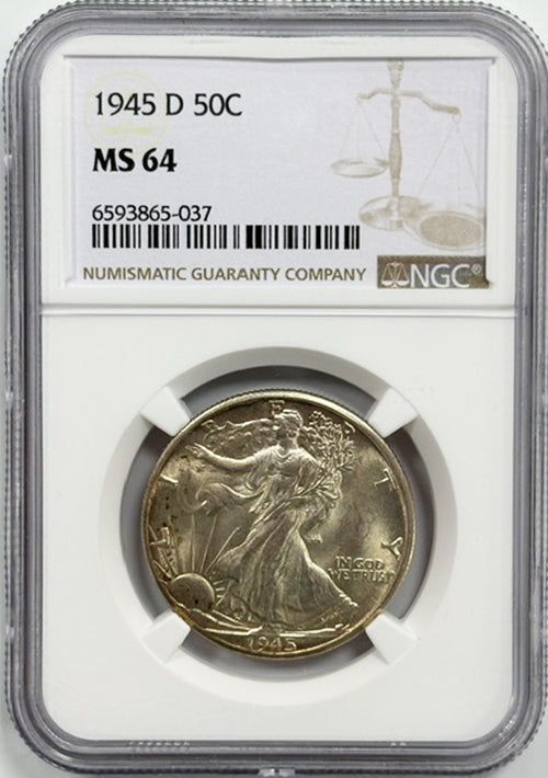 1945 D 50C NGC MS64