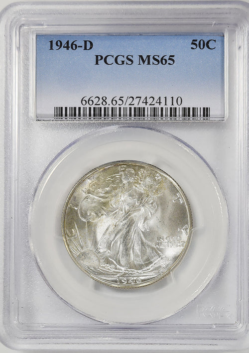 1946-D 50C Walking Liberty PCGS MS65