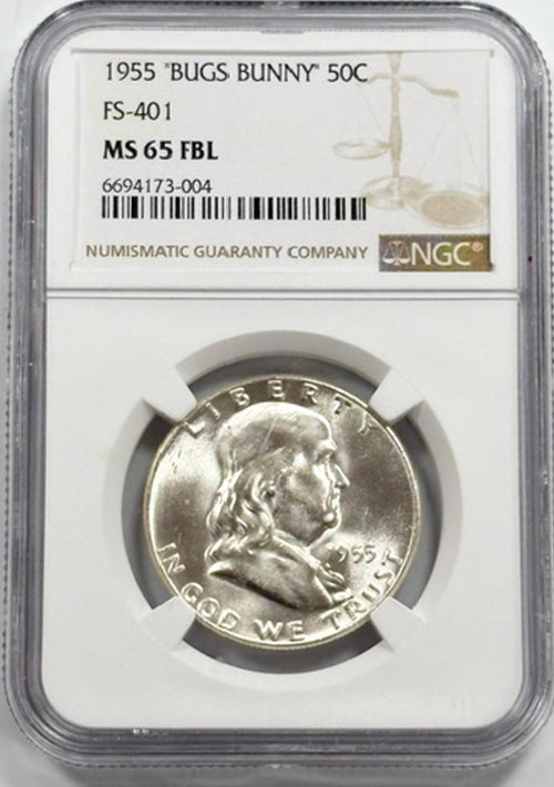 1955 "Bugs Bunny" 50C FS-401 NGC MS65 FBL