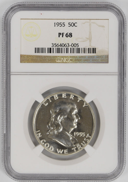 1955 50C Franklin NGC PF68