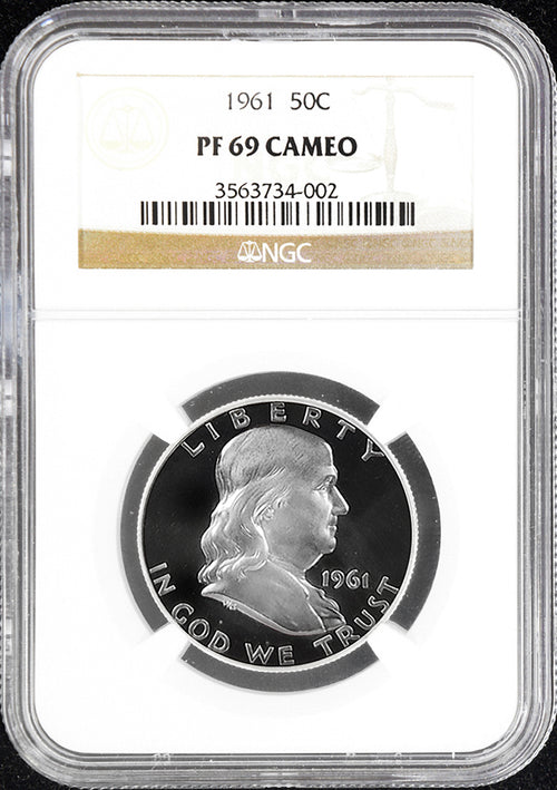 1961 50C Franklin GC PF69 Cameo