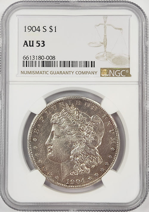 1904-S $1 Morgan NGC AU53