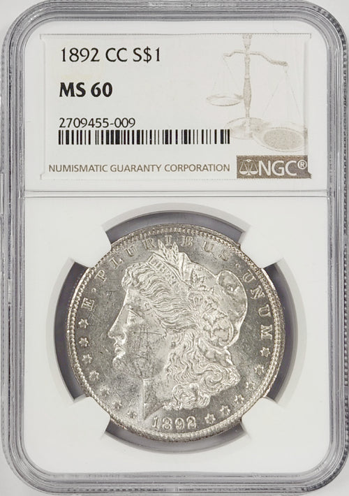 1892-CC $1 Morgan NGC MS60