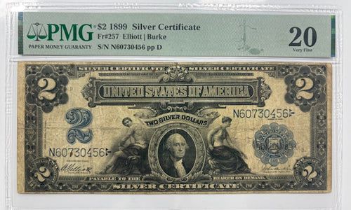 Series 1899 $2 Silver Certificate Fr.257 PMG VF20
